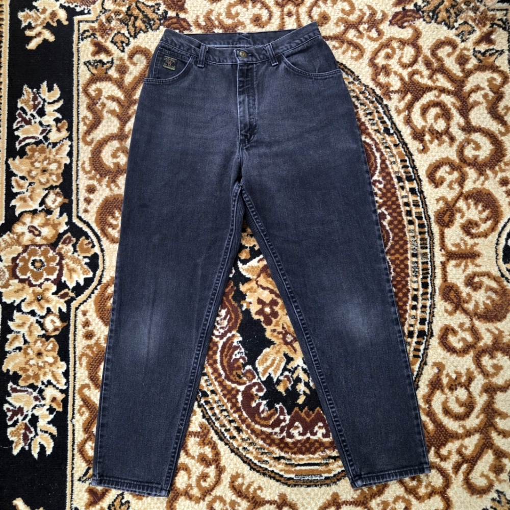 Vintage 80s 90s Wrangler For Women Retro Black Faded Denim Jeans Pants 1990 1980